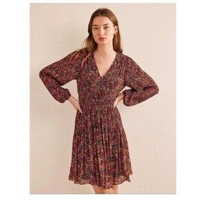 Boden Floral Long Sleeve Dress - Multicolor